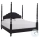 Caroline Soft Black Queen Poster Bed with USB Charging
