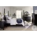 Caroline Soft Black Queen Poster Bed with USB Charging