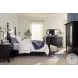 Caroline Soft Black Queen Poster Bed with USB Charging