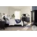 Caroline Soft Black Queen Poster Bed with USB Charging