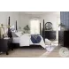 Caroline Soft Black Queen Poster Bed with USB Charging