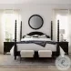 Caroline Soft Black Queen Poster Bed with USB Charging