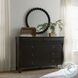 Caroline Soft Black Bobbin Round Bedroom Mirror