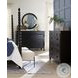 Caroline Soft Black Bobbin Round Bedroom Mirror