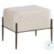 Caroline Soft Black Shearling Natural Stool