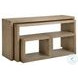 Lyndon Light Cashmere Rectangular Nesting Sofa Table with Stools