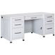 Norah Simply White 68" Executive Home Office Set with USB Charging