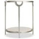 Morello Oxidized Nickel And Carrara Marble Oval Metal End Table