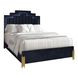 Empire Black Upholstered Panel Bedroom Set with LED