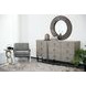 Linea Textured Graphite Metal Round Chairside Table