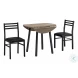 1003 Dark Taupe And Black 3 Piece Dining Set