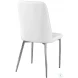 White And Chrome 37" H Dining Chair Set of 2