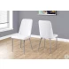 White And Chrome 37" H Dining Chair Set of 2