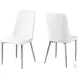 White And Chrome 37" H Dining Chair Set of 2