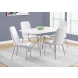 White And Chrome 37" H Dining Chair Set of 2