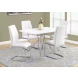 White And Chrome 39" H Dining Chair Set of 2