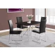 Black Faux Leather and Chrome Dining Chair Set of 2