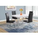 Black Faux Leather and Chrome Dining Chair Set of 2