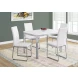 White Faux Leather and Chrome Dining Chair Set of 2