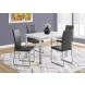 Gray Faux Leather and Chrome Dining Chair Set of 2