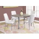 White And Chrome 37" H Dining Chair Set of 2