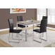 Black Faux Leather and Chrome Dining Chair Set of 2