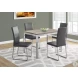 Gray Faux Leather and Chrome Dining Chair Set of 2