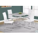 White Faux Leather and Chrome Dining Chair Set of 2