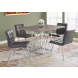 Gray Chrome Metal 32" Dining Chair Set of 2