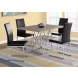 Black Faux Leather and Chrome Dining Chair Set of 2
