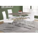 White Faux Leather and Chrome Dining Chair Set of 2