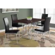 Black Faux Leather and Chrome Dining Chair Set of 2
