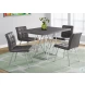 Gray Chrome Metal 32" Dining Chair Set of 2