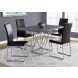 Black Faux Leather and Chrome Dining Chair Set of 2