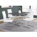White Faux Leather and Chrome Dining Chair Set of 2
