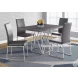 Gray Faux Leather and Chrome Dining Chair Set of 2