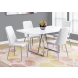 White And Chrome 37" H Dining Chair Set of 2