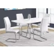White And Chrome 39" H Dining Chair Set of 2