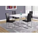 Black Faux Leather and Chrome Dining Chair Set of 2
