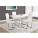 White Faux Leather and Chrome Dining Chair Set of 2