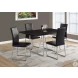 Black Faux Leather and Chrome Dining Chair Set of 2