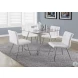 White Chrome Metal 32" Dining Chair Set of 2