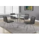 Gray Chrome Metal 32" Dining Chair Set of 2