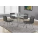 Gray Chrome Metal 32" Dining Chair Set of 2