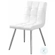 White Chrome Metal 32" Dining Chair Set of 2