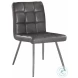 Gray Chrome Metal 32" Dining Chair Set of 2