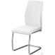 White And Chrome 39" H Dining Chair Set of 2