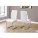 White And Chrome 39" H Dining Chair Set of 2