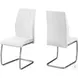 White And Chrome 39" H Dining Chair Set of 2