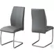 Gray And Chrome 39" H Dining Chair Set of 2